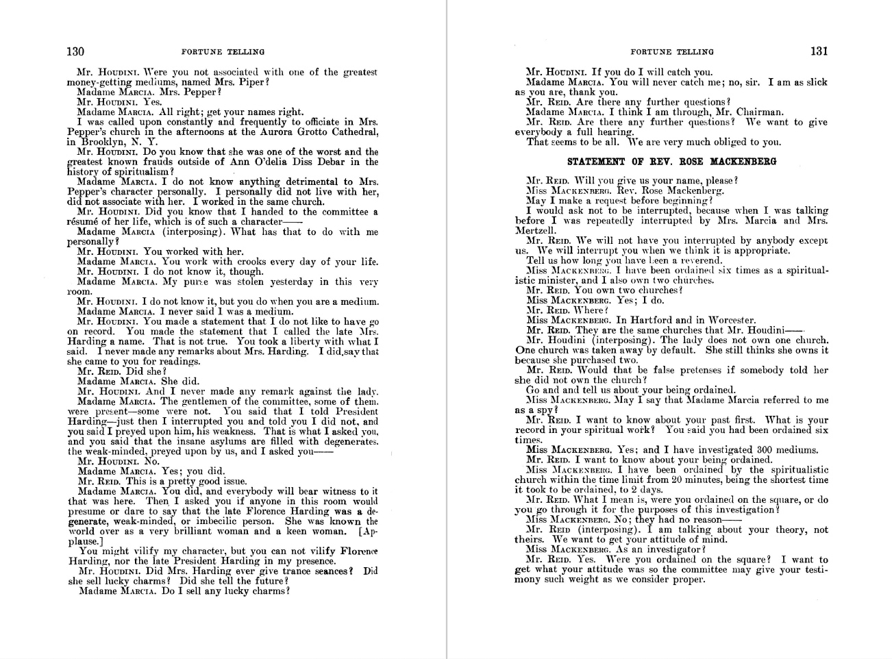 The Houdini Hearings